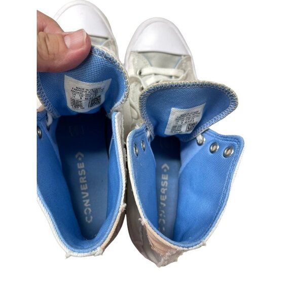 Converse Chuck Taylor All Star Hi Lugged Sneaker Denim Patchwork Women’s Size 11 - Picture 7 of 10